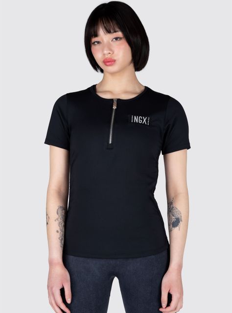 Polera con Cierre Medio Manga Corta-0
