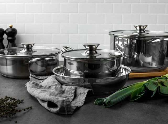 Batería de Cocina Infinity Acero Inoxidable 7 Piezas-1