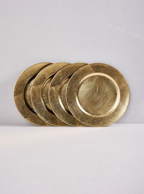 Set 4 Platos Base Dorado-0