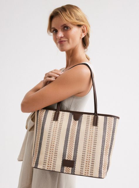 Cartera de Mano Cartera Sobre Efecto Raffia-0