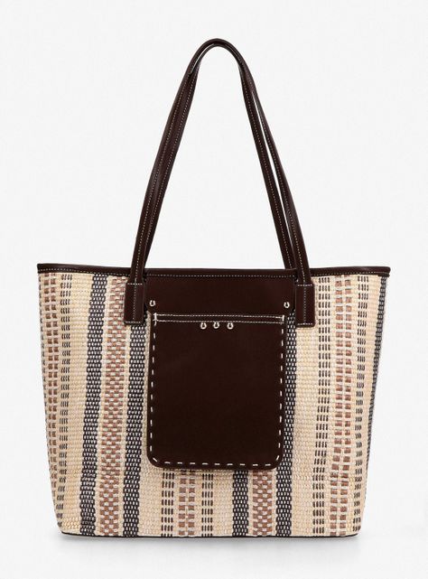 Cartera de Mano Cartera Sobre Efecto Raffia-4