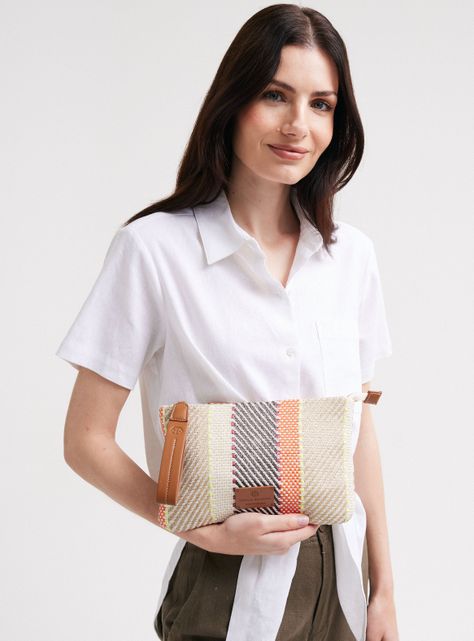 Cartera de Mano Sobre Cartera Efecto Raffia Colores-0