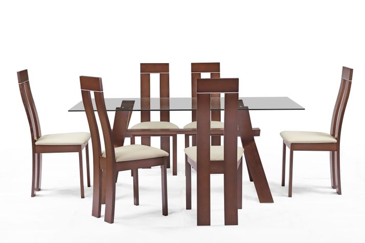 Juego de Comedor Clear Vidrio + 6 Sillas Attimo-1