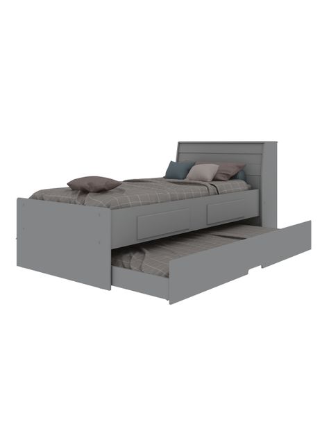 Cama Teen 1 Plaza Bicama + Cajones Gris-0