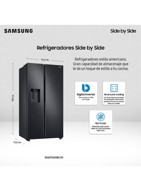 Refrigerador Side By Side de 602L con All Around Cooling-1