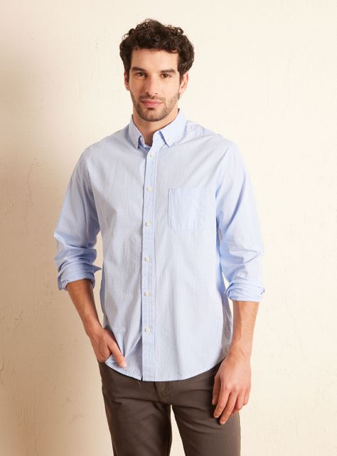 Camisa Manga Larga Micro Cuadros-0