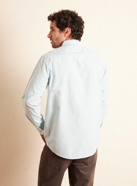 Camisa Manga Larga Semi Oxford Rayas-1