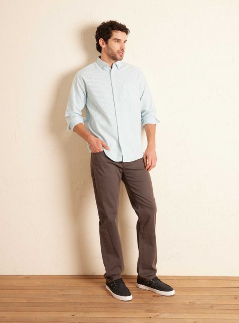 Camisa Manga Larga Semi Oxford Rayas-4