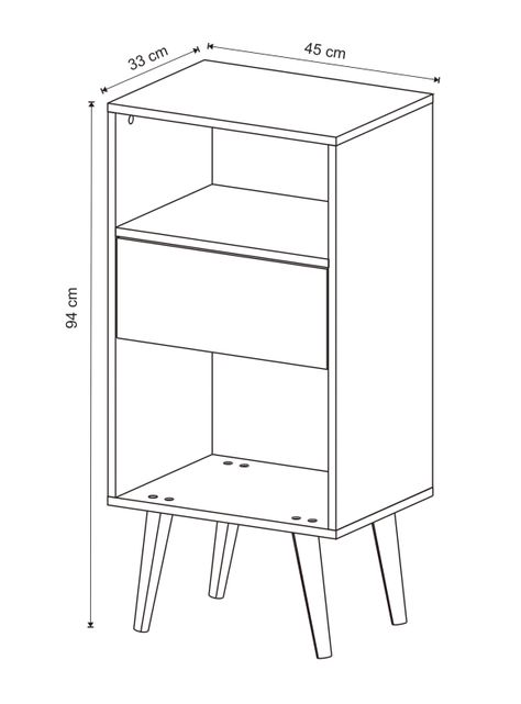 Estante E 1 Cajón Blanco-1