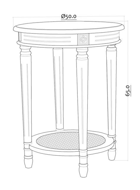 Mesa Lateral Helena Junco Redonda 50 cm Blanco-2