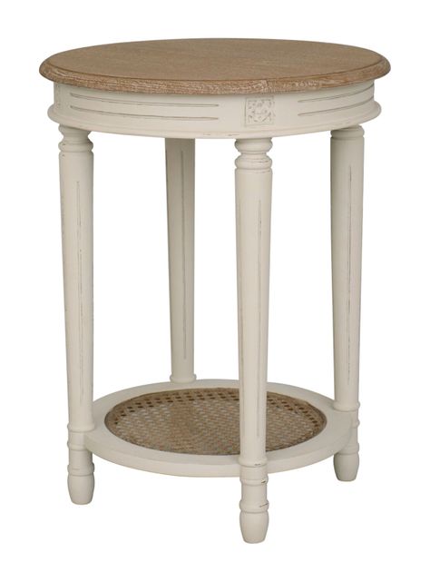 Mesa Lateral Helena Junco Redonda 50 cm Blanco-3