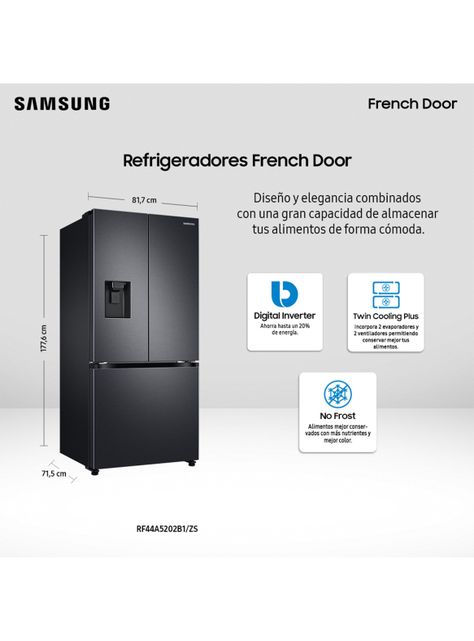 Refrigerador French Door No Frost 425 Litros RF44A5202B1/ZS-1