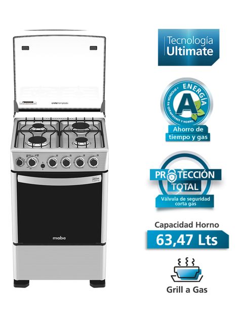 Cocina a Gas de Piso Acero Inoxidable CMC5550AX0 55 cm-1