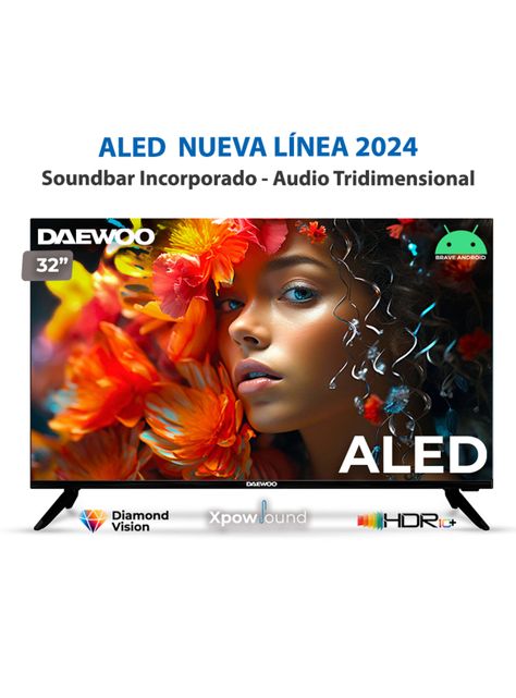 LED Smart TV 32" HD Android Soundbar Incorporado D-A3200-2