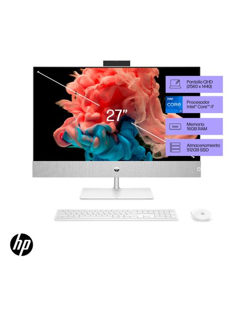 All in One Pavilion 27-ca2003la Intel Core i7 16GB RAM 512GB SSD 27" Táctil FHD Windows 11 Home Single Language-3