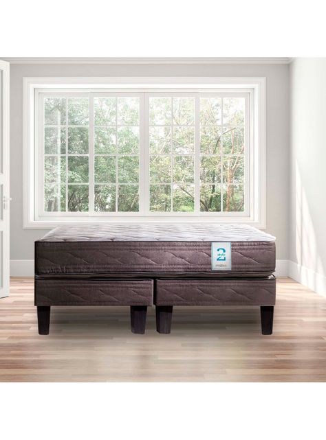 Cama Europea New Style 2 2 Plazas Long Base Dividida + Respaldo Ferrara-3