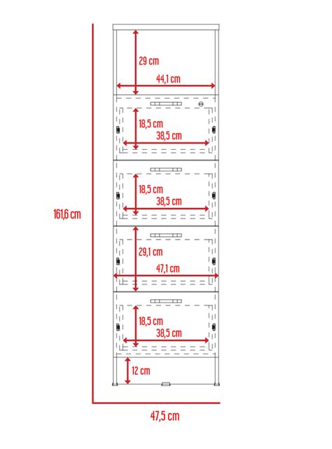 Archivador 4 Cajones Alto + 1 Repisa Home Office-1