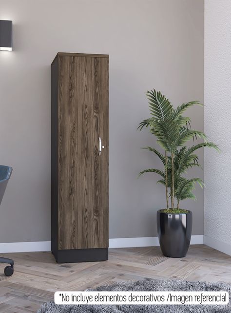 Biblioteca 1 Puerta Home Office Negro Soft-Coñac-3
