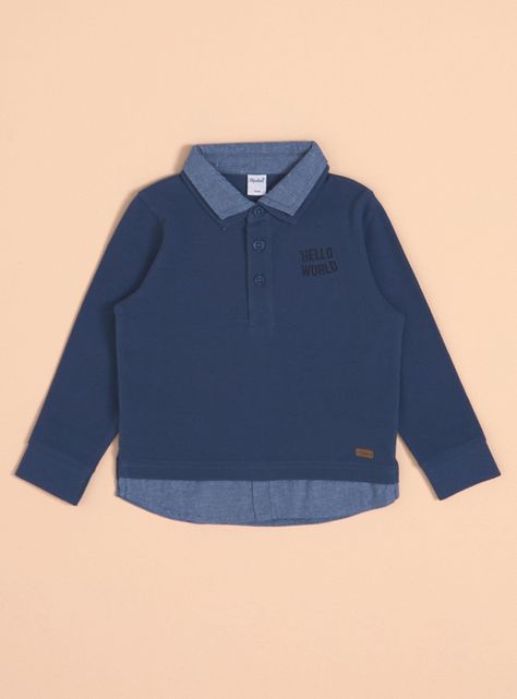 Polera con Doble Cuello y Bordado-0