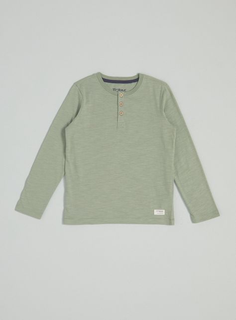 Polera Diseño Liso Henley Botones-2