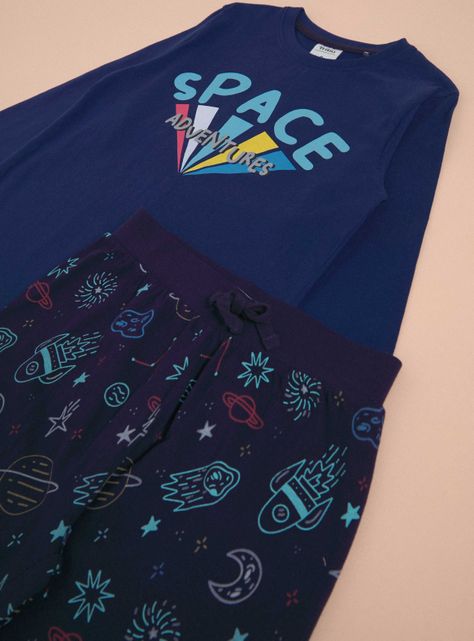 Pijama Full Print de Dinosaurio  y Space-2