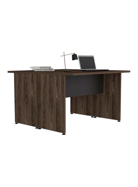 Mesa Escritorio Doble M-120 Home Office Negro Soft-Coñac-5