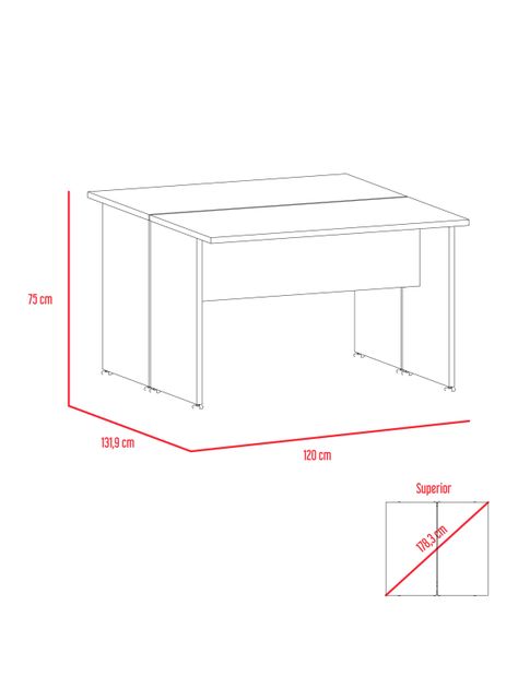 Mesa Escritorio Doble M-120 Home Office Negro Soft-Coñac-1