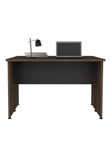 Mesa Escritorio Doble M-120 Home Office Negro Soft-Coñac-4