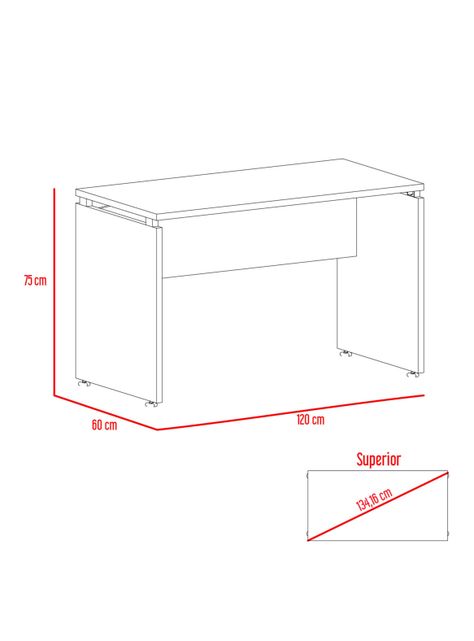 Mesa Escritorio M-120 Home Office Negro Soft-Coñac-1