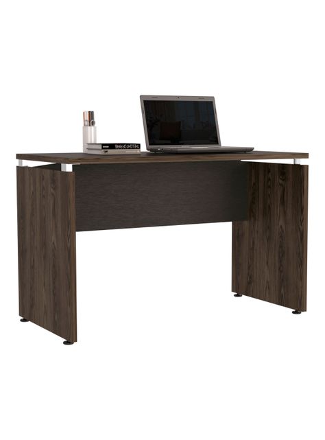 Mesa Escritorio M-120 Home Office Negro Soft-Coñac-4