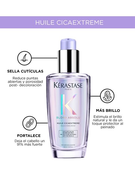 Aceite Fortalecedor Cabello Rubio O Decolorado Huile Cicaextreme Blond Absolu 100ml-4