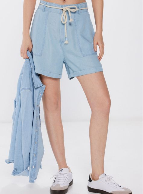 Shorts Vaqueros Tencel Cinturón-0