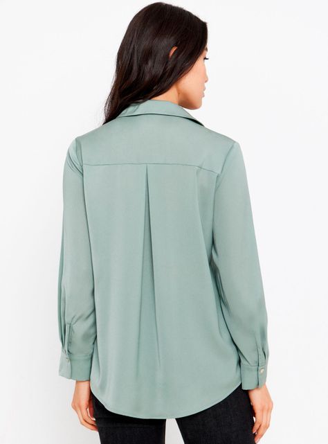 Camisa Satinada Color Liso-1