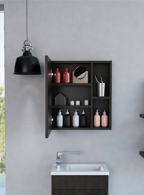 Gabinete de Baño Manchester 1C Negro-5