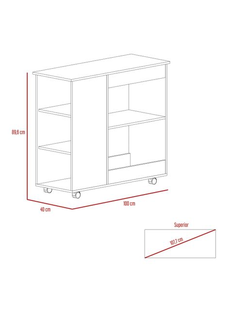 Mesón de Cocina Bi-Color Blanco-Duna 2R-1