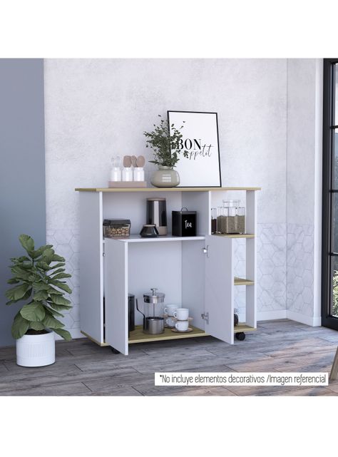 Mesón de Cocina Bicolor Blanco-Duna 2P 4R-5