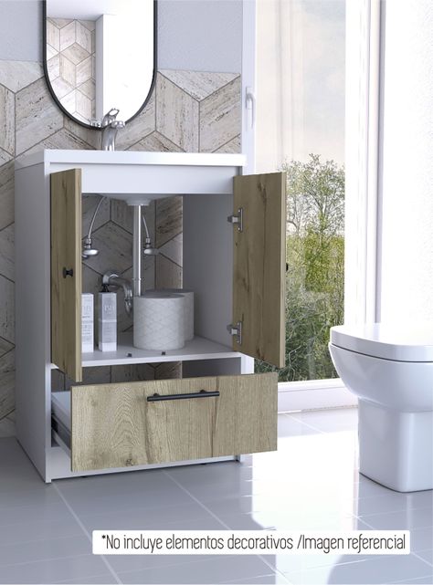 Mueble Optimizador Lavamanos Bath Bi-Color Blanco-Duna-4