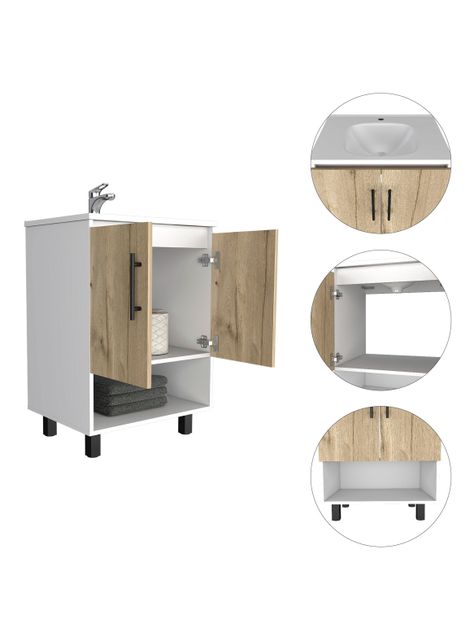 Mueble Optimizador Lavamanos Bath Bi-Color Duna-Blanco-2