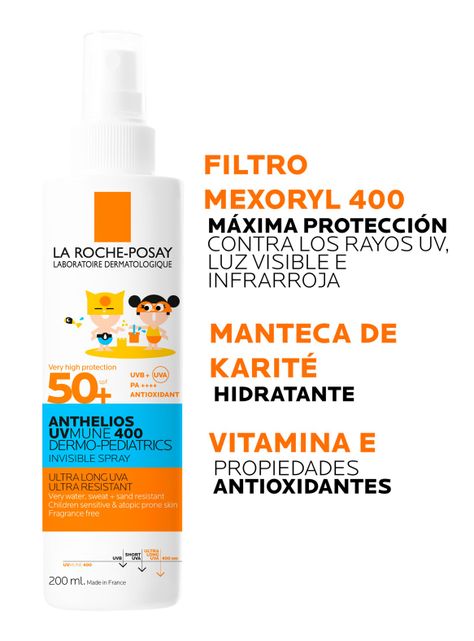 Protector Solar Rostro Niños UV Mune 400 Dermo-Pediatrics Invisible Spray FPS 50+ 200ml-3