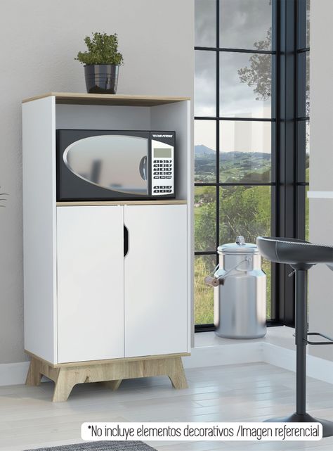Mueble de Microondas Bajo Bi-Color Blanco-Duna-5