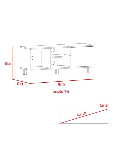 Rack Tv 45" Soho Bellota-2