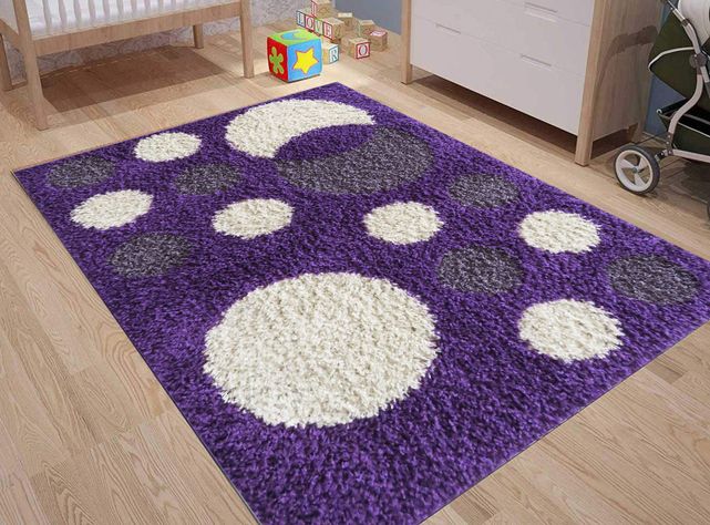 Alfombra Infantil Shaggy Circles 120x170 cm-4