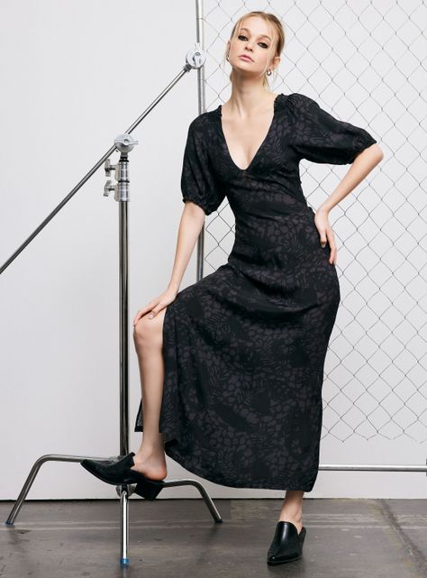 Vestido Manga Abullonada con Full Print-4