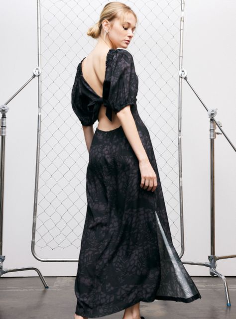 Vestido Manga Abullonada con Full Print-1