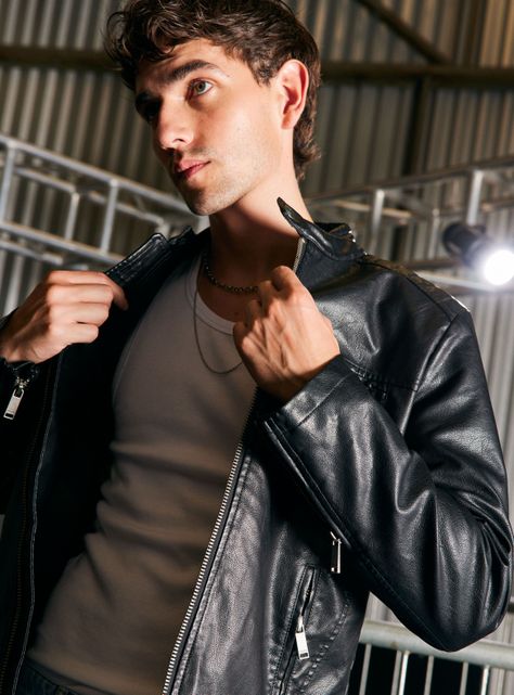 Chaqueta Modelo Biker Ecocuero Regular-2