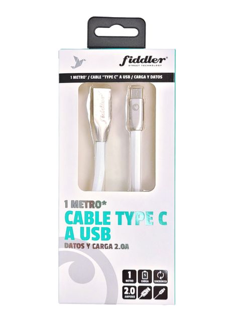 Cable Plano Type C 2.0A Blanco-0
