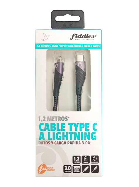 Cable USB-C a Lightning Carga Rápida 3.0A 20W-0