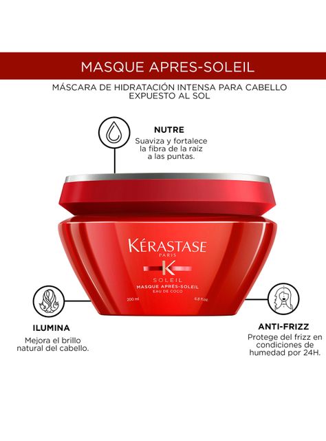Máscara Kérastase Hidratación con Filtro UV Masque Après-Soleil Soleil 200 ml-3