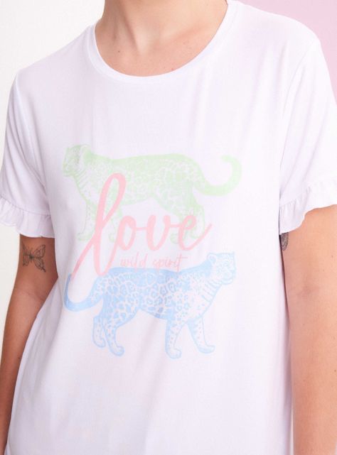 Polera Pijama Estampada con Vuelos en Mangas-3