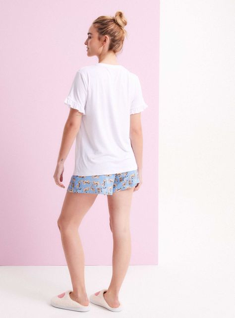 Polera Pijama Estampada con Vuelos en Mangas-5